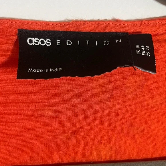 ASOS Vibrant Orange Long Sleeve Dress - Picture 2 of 12